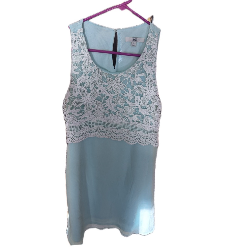 Ya Los Angeles mint and White Lace Midi Dress